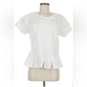 🌺 2/$20 J. Crew white short sleeve peplum blouse top size medium